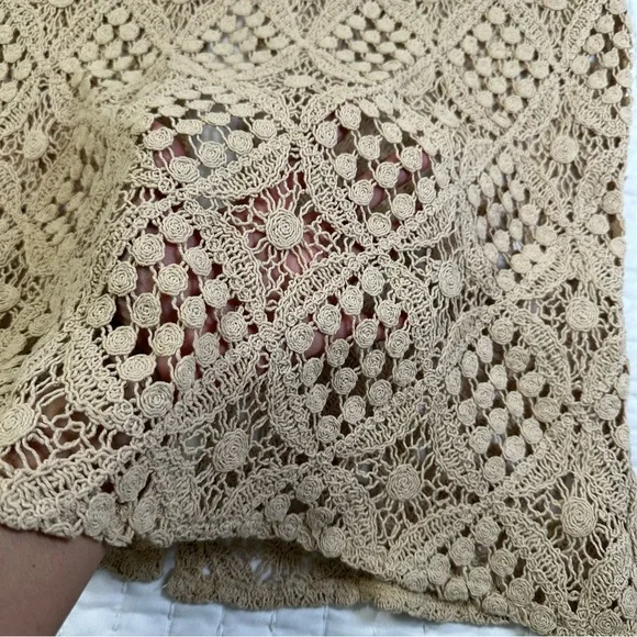 NWT Anthropologie BLITHE Crochet Cottogecore With Dramatic Trumpet Sleeve - Picture 14 of 16